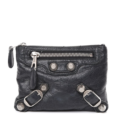 Balenciaga Agneau Giant 12 Silver Hardware M Porte-Monnaie Coin Purse Black 1 of 9