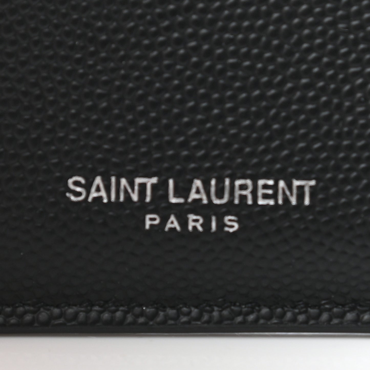Grained Calfskin 5 Fragments Zip Pouch Card Holder Black
