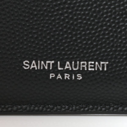 Saint Laurent Grained Calfskin 5 Fragments Zip Pouch Card Holder Black 6 of 8
