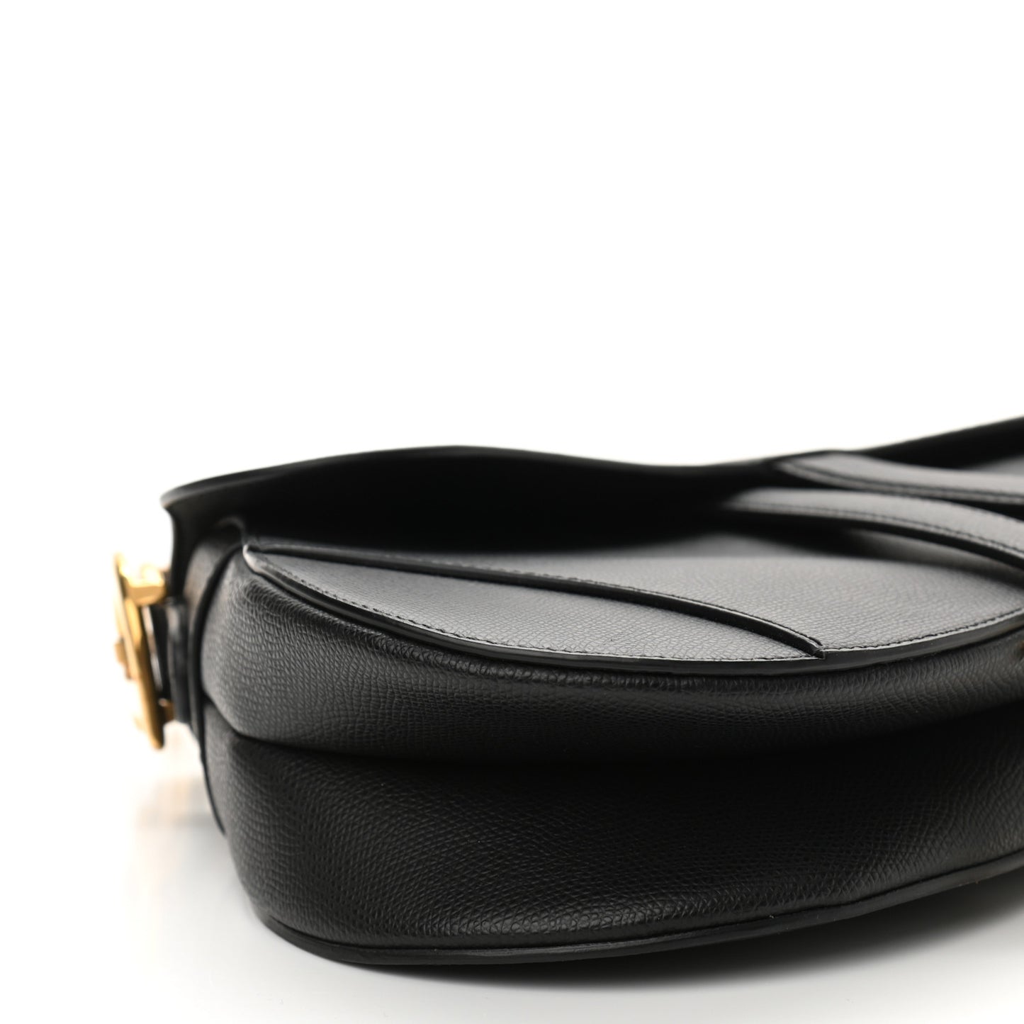 Grained Calfskin Saddle Bag Black
