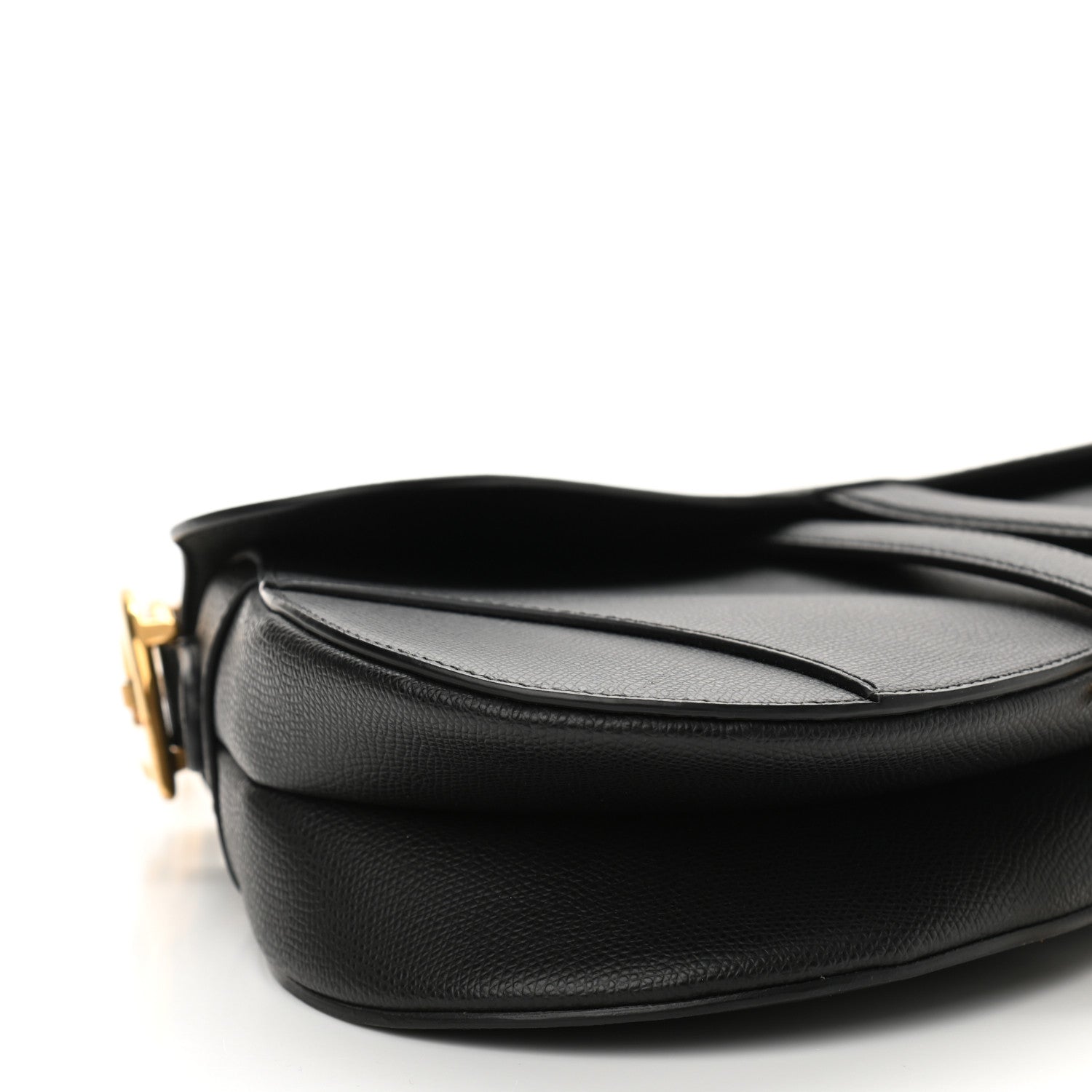 Christian Dior Grained Calfskin Saddle Bag Black 9 of 11
