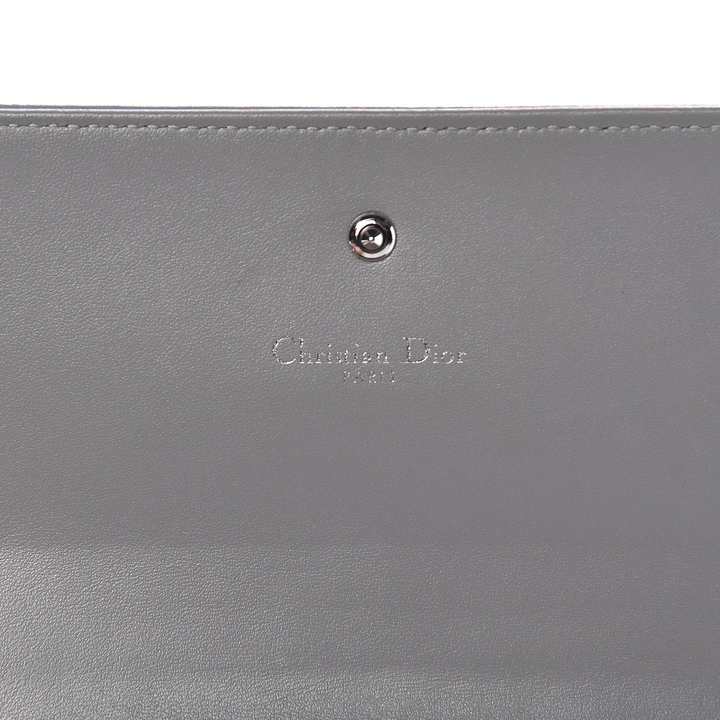 Grained Calfskin Diorama Croisiere Chain Wallet Gris