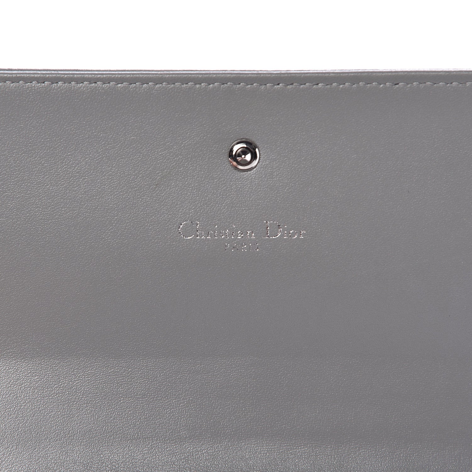 Christian Dior Grained Calfskin Diorama Croisiere Chain Wallet Gris 6 of 17