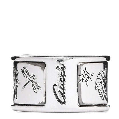 Gucci Sterling Silver Flora Band Ring 50 5.25 1 of 5