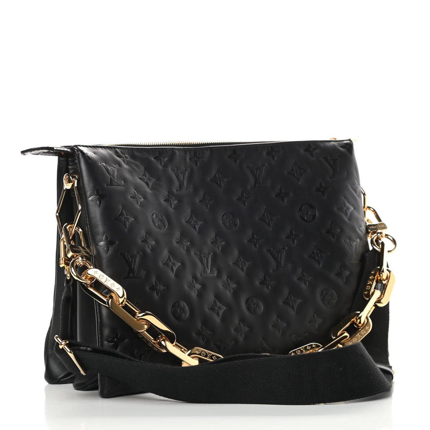 Lambskin Embossed Monogram Coussin MM Black