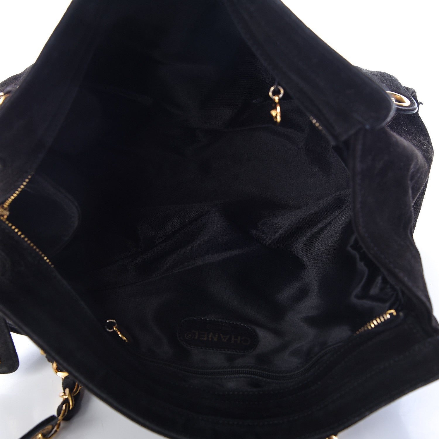Chanel Suede CC Shoulder Bag Black 5 of 13
