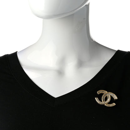Chanel Crystal CC Brooch Gold 2 of 4