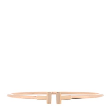 Tiffany 18K Rose Gold Narrow T Wire Bracelet 1 of 3