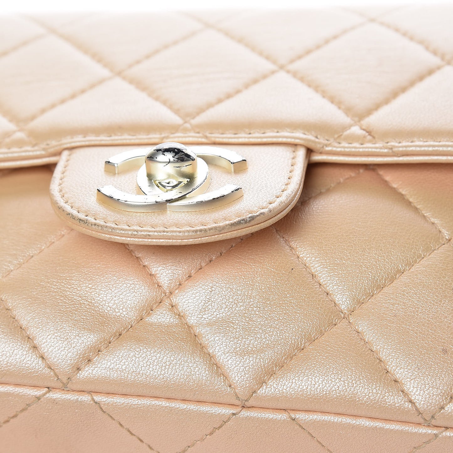 Lambskin Quilted Extra Mini Flap Light Beige