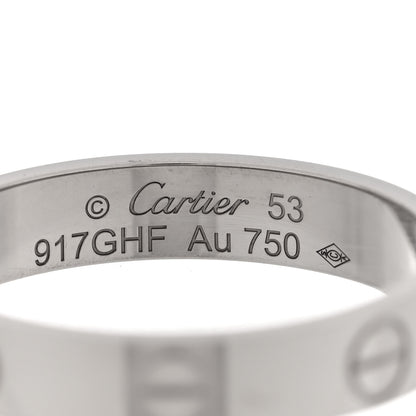 Cartier 18K White Gold 3.5mm LOVE Wedding Band Ring 53 6.5 4 of 4