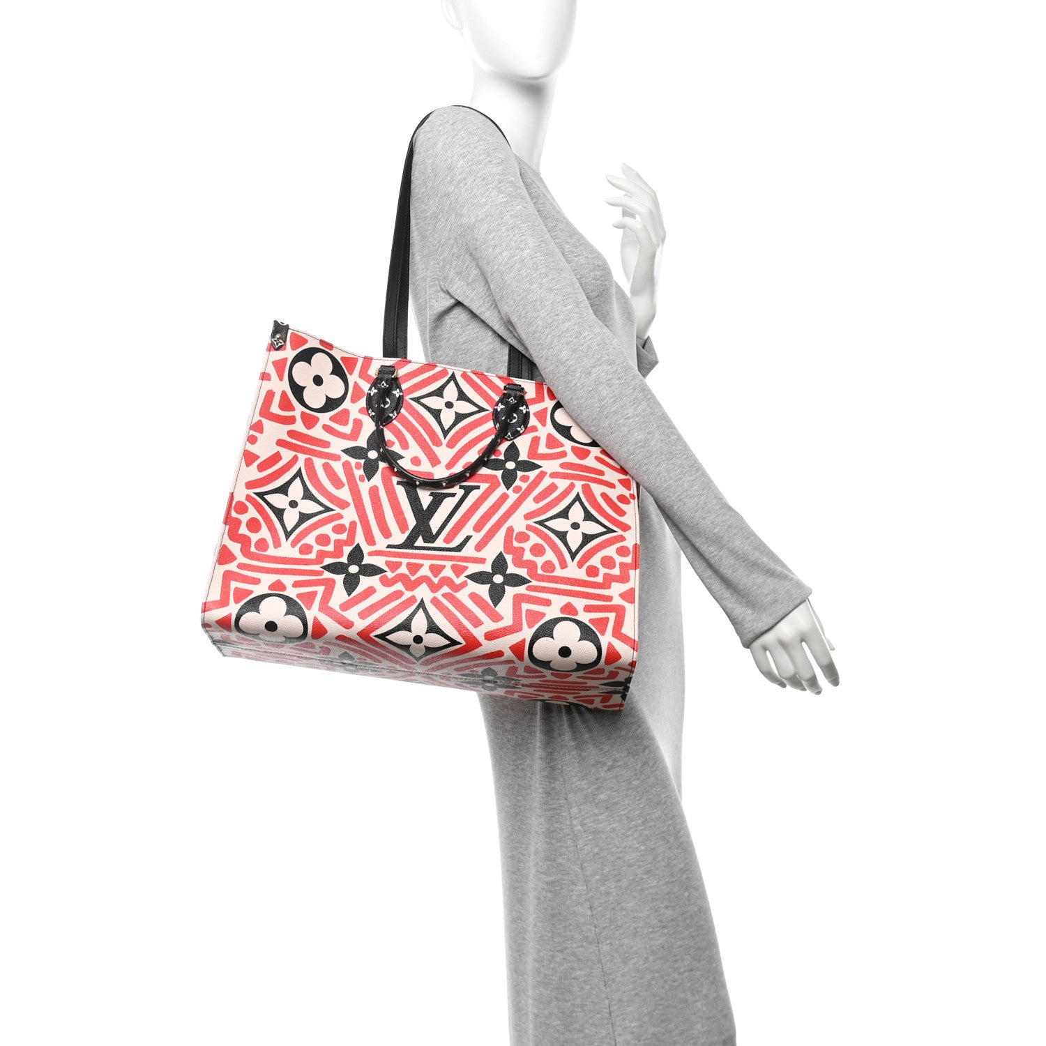 Louis Vuitton Monogram Giant Crafty Onthego GM Creme Rouge Black 2 of 9