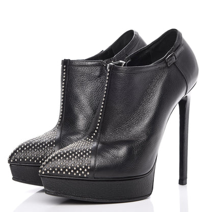 Saint Laurent Calfskin Studded Janis 105 Boots 36 Black 3 of 15