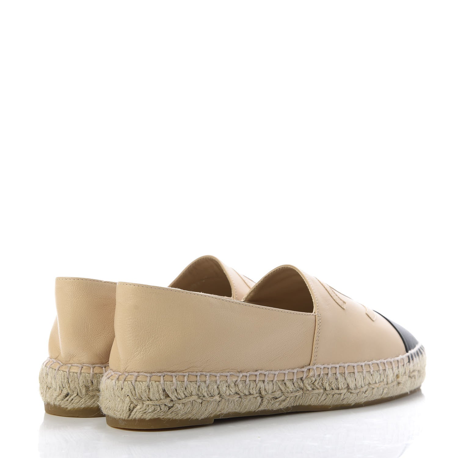 Chanel Lambskin CC Espadrilles 39 Beige Black 4 of 10