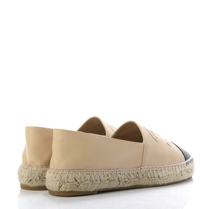 Chanel Lambskin CC Espadrilles 39 Beige Black 4 of 10