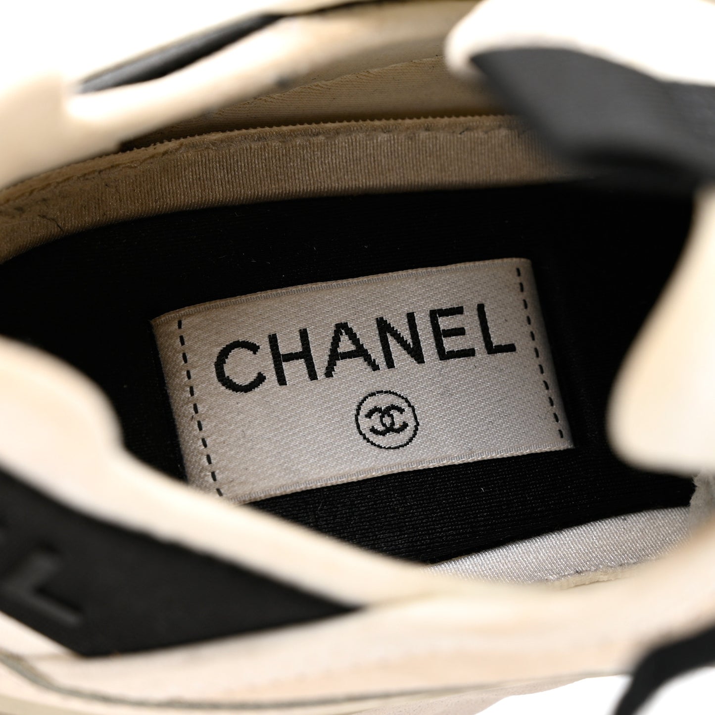 Velvet Calfskin Mixed Fibers CC Sneakers 40 Ivory Black