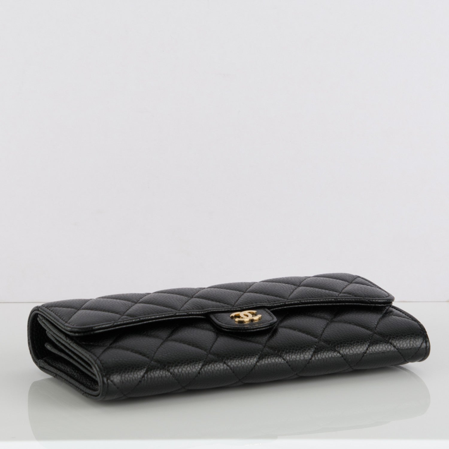 Chanel Caviar Quilted Large Gusset Flap Wallet Black 4 of 8