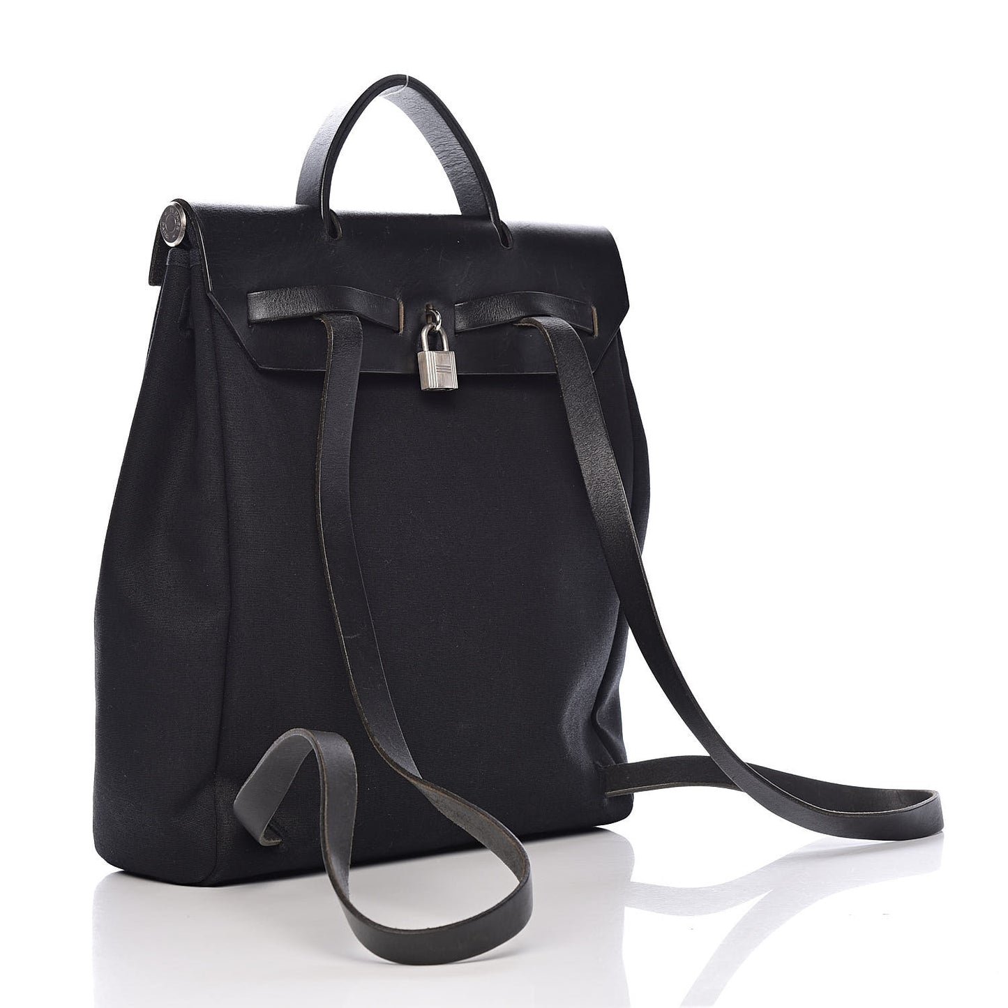 Toile Vache Calfskin Herbag 30 PM Backpack Black