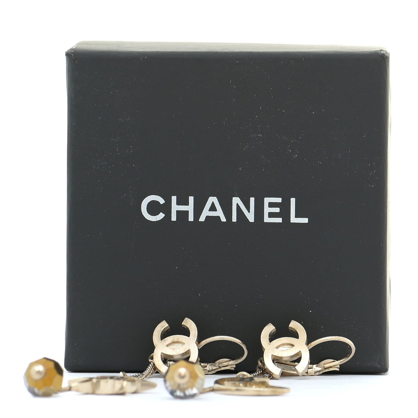Metal Crystal Star Moon Earrings Gold
