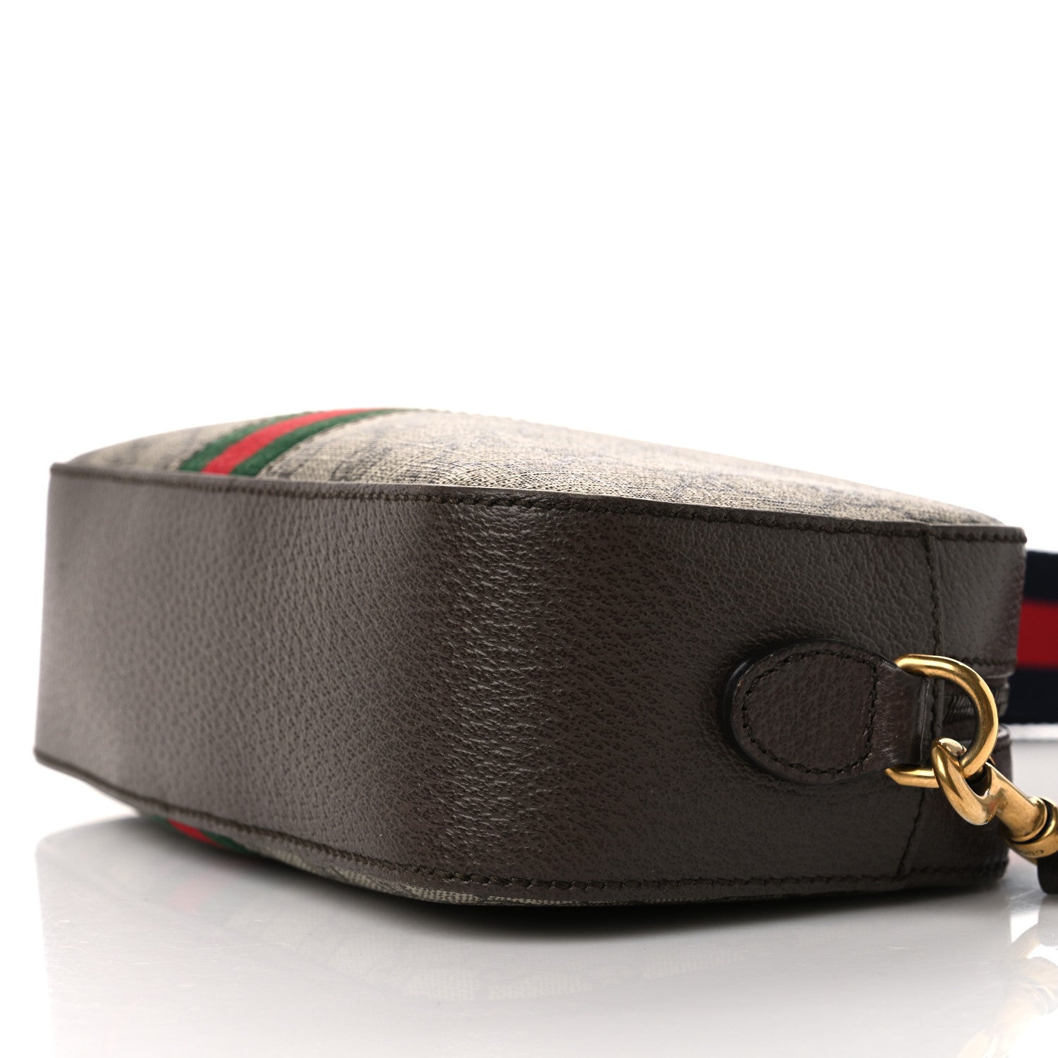 Gucci GG Supreme Monogram Textured Dollar Calfskin Web Ophidia Wristlet Shoulder Bag Beige Ebony New Acero 11 of 11