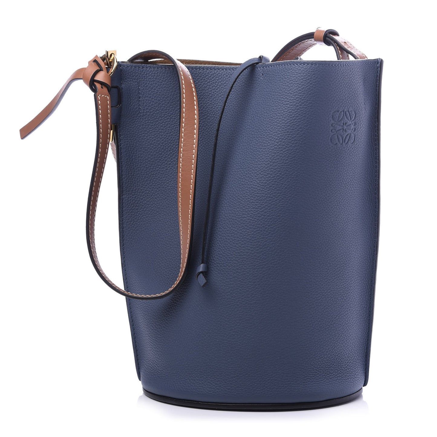 Calfskin Gate Bucket Bag Steel Blue