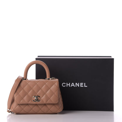 Chanel Caviar Quilted Extra Mini Coco Handle Flap Brown 10 of 10