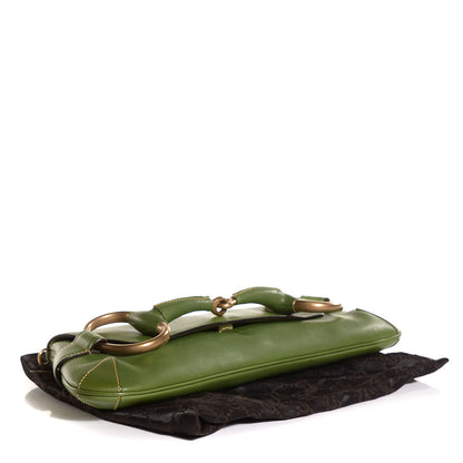 Gucci Calfskin Horsebit Chain Clutch Green 4 of 7