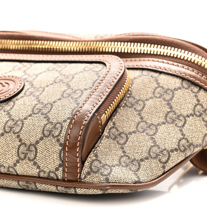 Gucci GG Supreme Monogram Textured Calfskin Retro Interlocking G Belt Bag Beige Ebony Brown Sugar 9 of 9