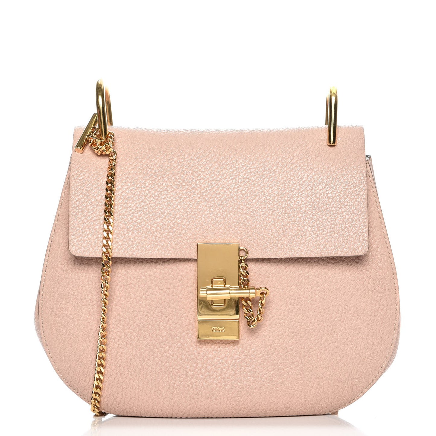 Grained Lambskin Drew Shoulder Bag Cement Pink