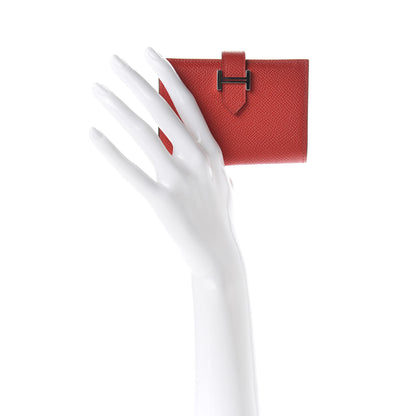 Hermes Epsom Mini Bearn Wallet Rouge De Coeur 2 of 7
