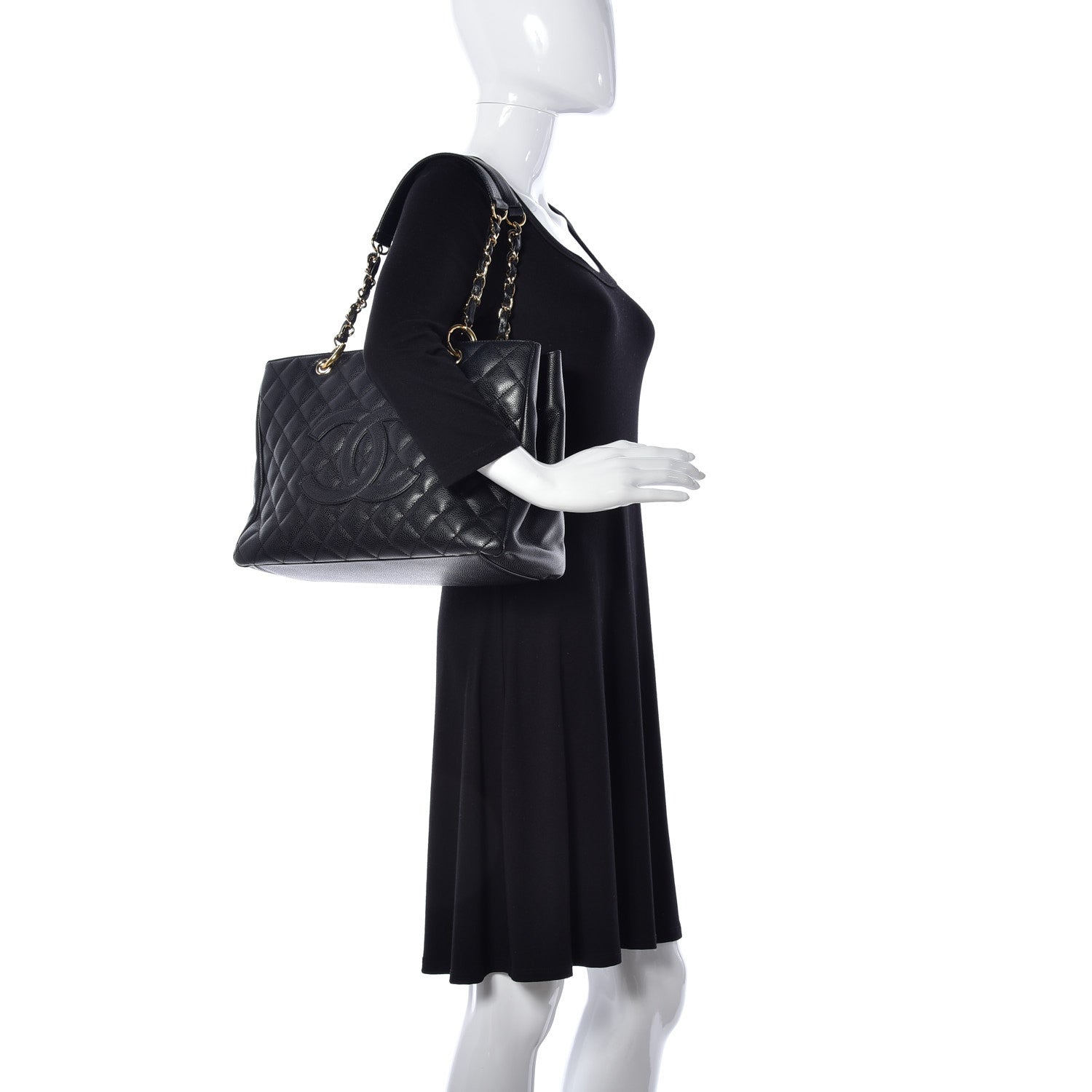 Chanel Caviar Quilted Grand Shopping Tote GST Black 2 of 9