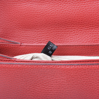 Gucci Dollar Calfskin Interlocking G Top Handle Shoulder Bag Red 8 of 9