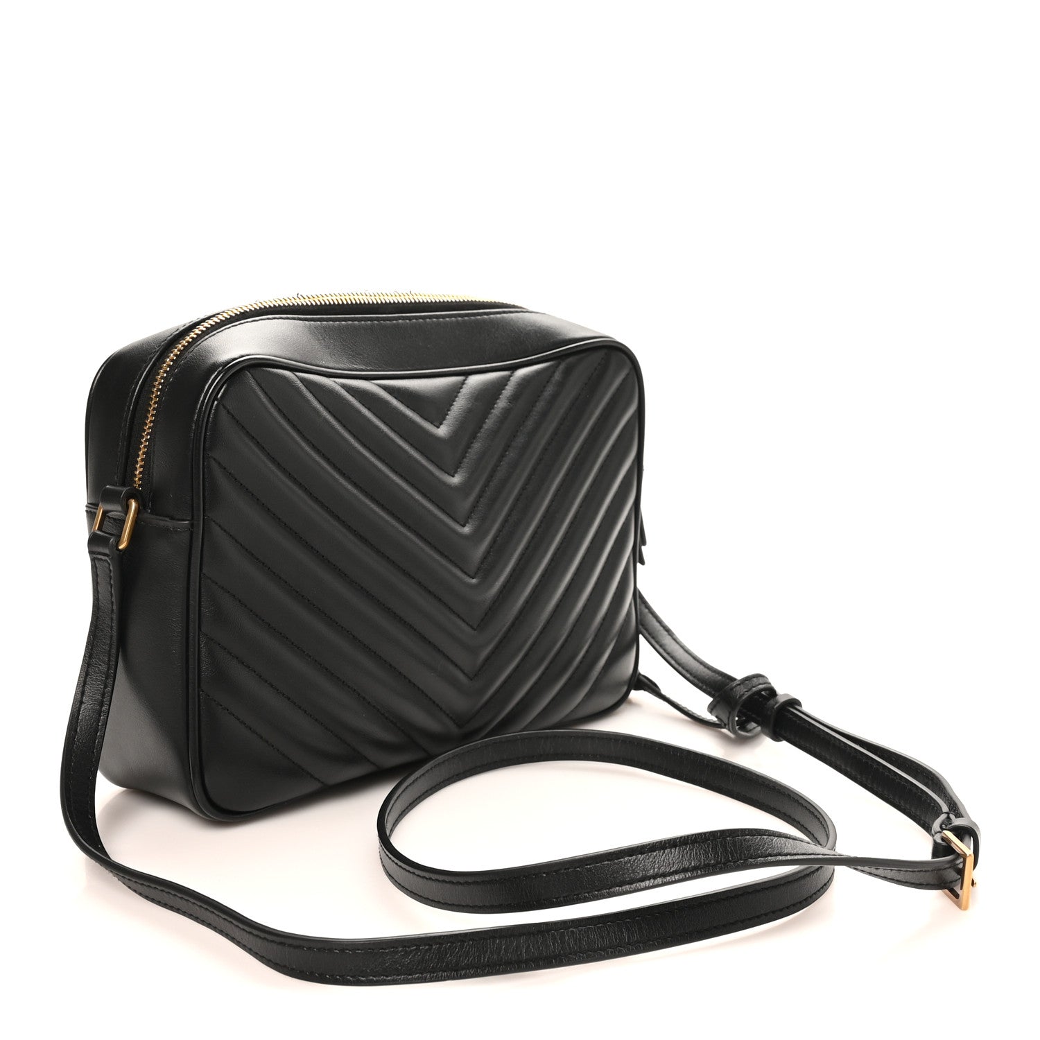 Saint Laurent Calfskin Matelasse Monogram Lou Camera Bag Black 3 of 11