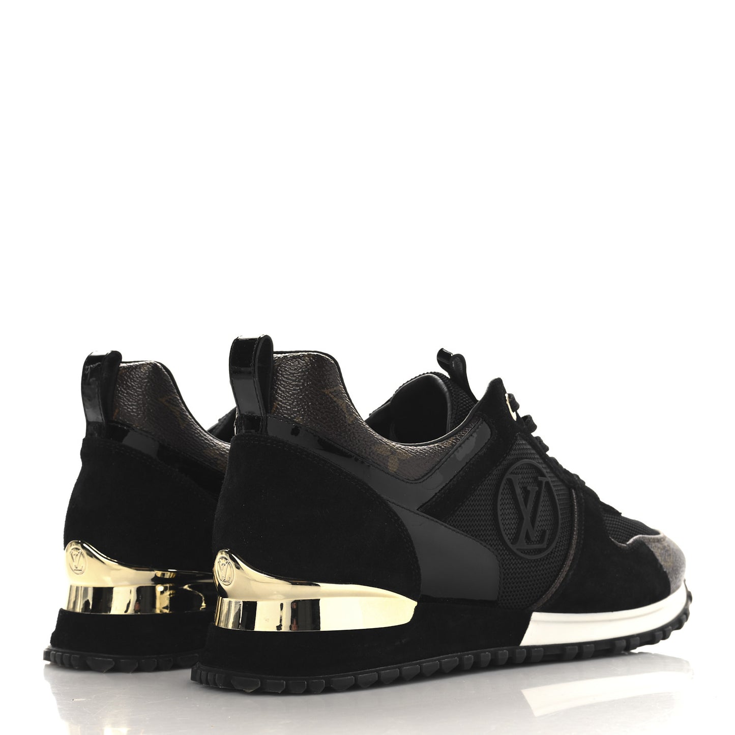 Suede Monogram Run Away Sneakers 39 Black