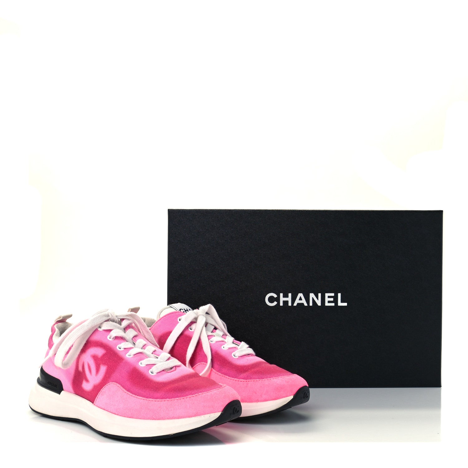 Chanel Denim Suede Calfskin Womens CC Sneakers 36 Pink 10 of 10