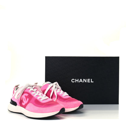 Chanel Denim Suede Calfskin Womens CC Sneakers 36 Pink 10 of 10