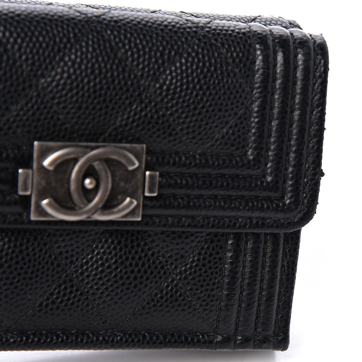 Chanel Caviar Quilted Small Boy Flap Wallet Black 9 of 12