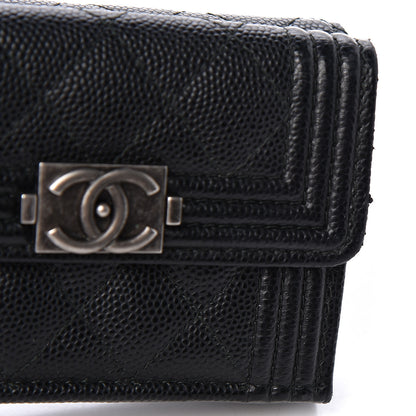 Chanel Caviar Quilted Small Boy Flap Wallet Black 9 of 12