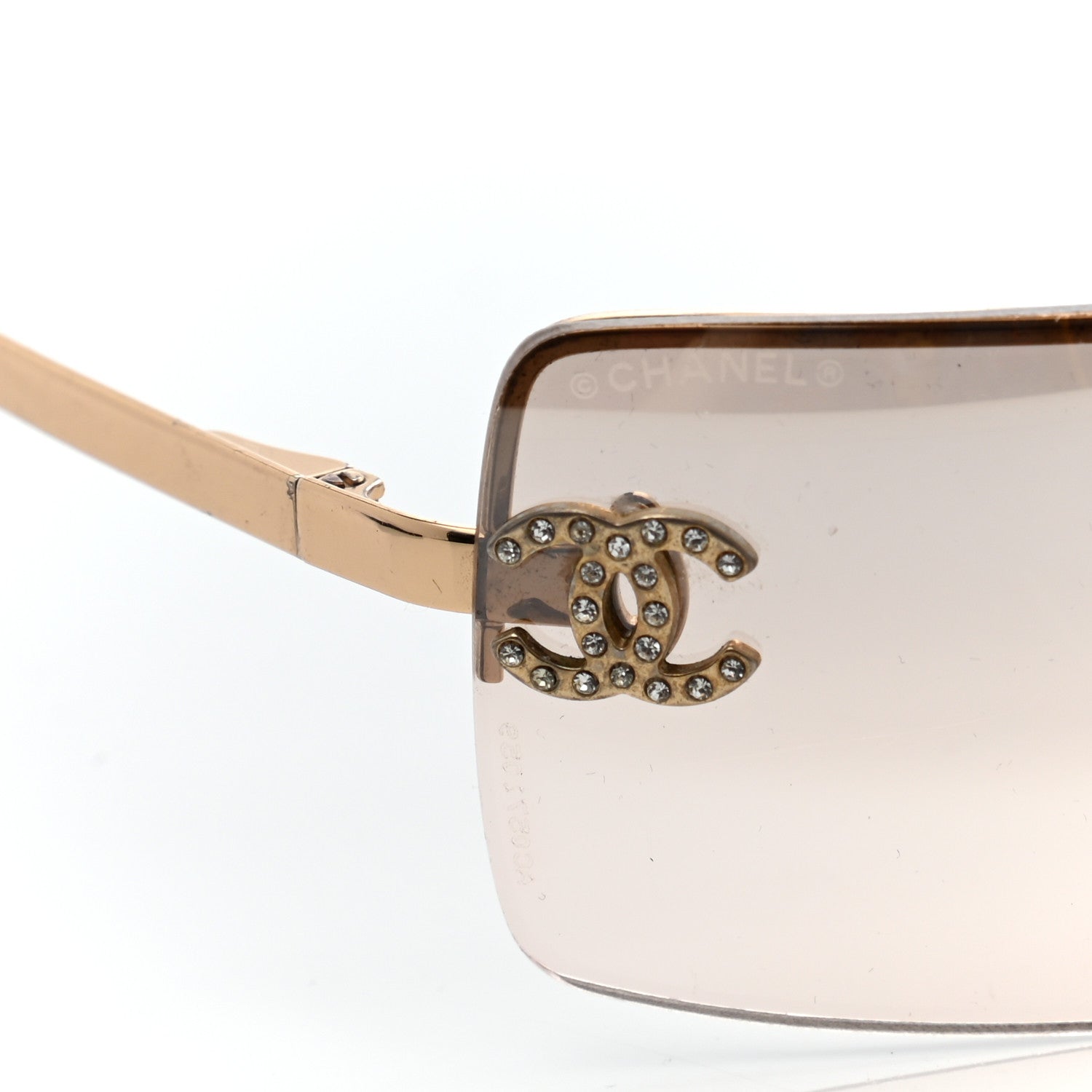 Chanel Crystal CC Logo Sunglasses 4104-B Gold 7 of 7