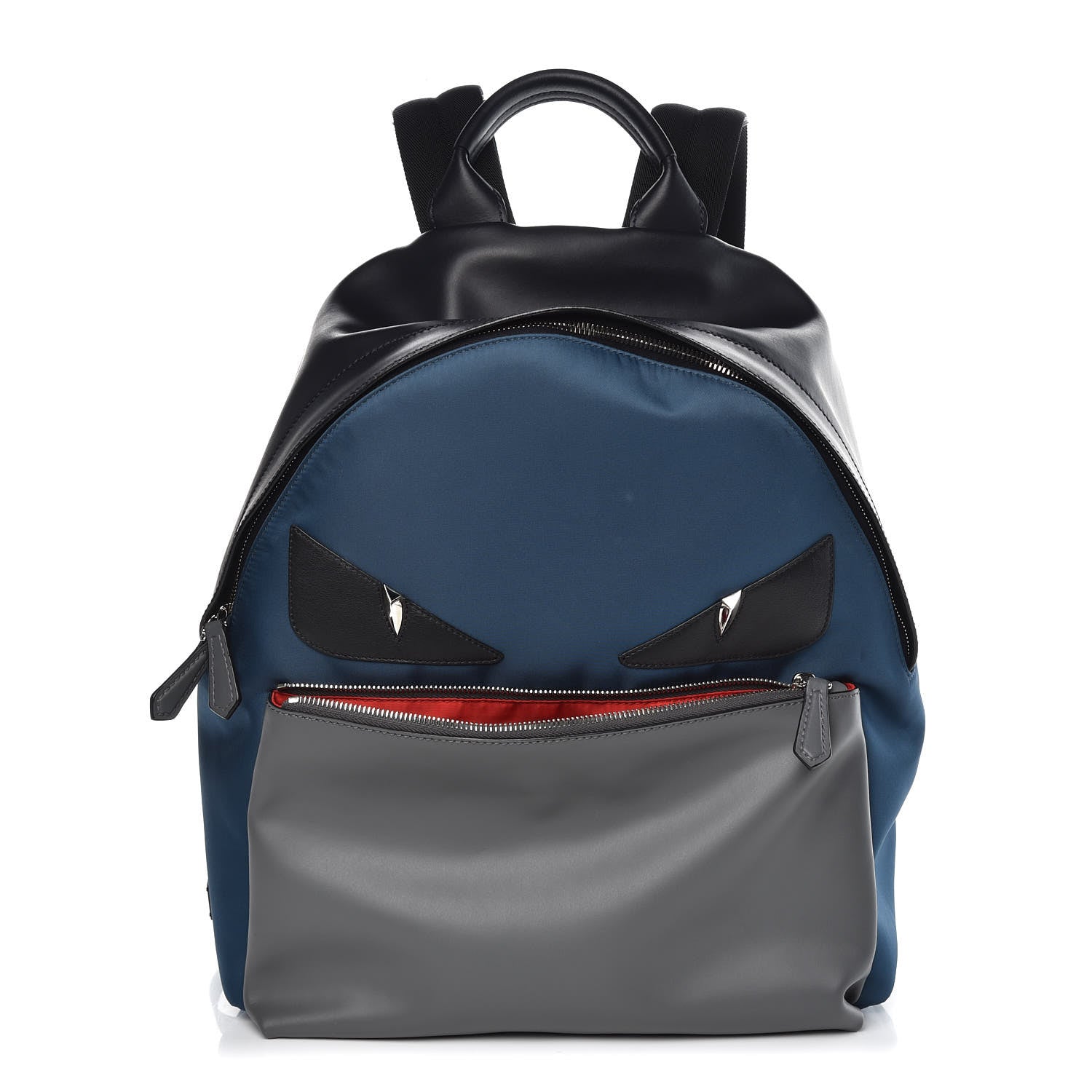 Fendi Nylon Vitello Elite Bag Bug Backpack Marine Acciao 1 of 7
