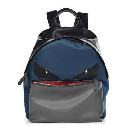 Fendi Nylon Vitello Elite Bag Bug Backpack Marine Acciao 1 of 7