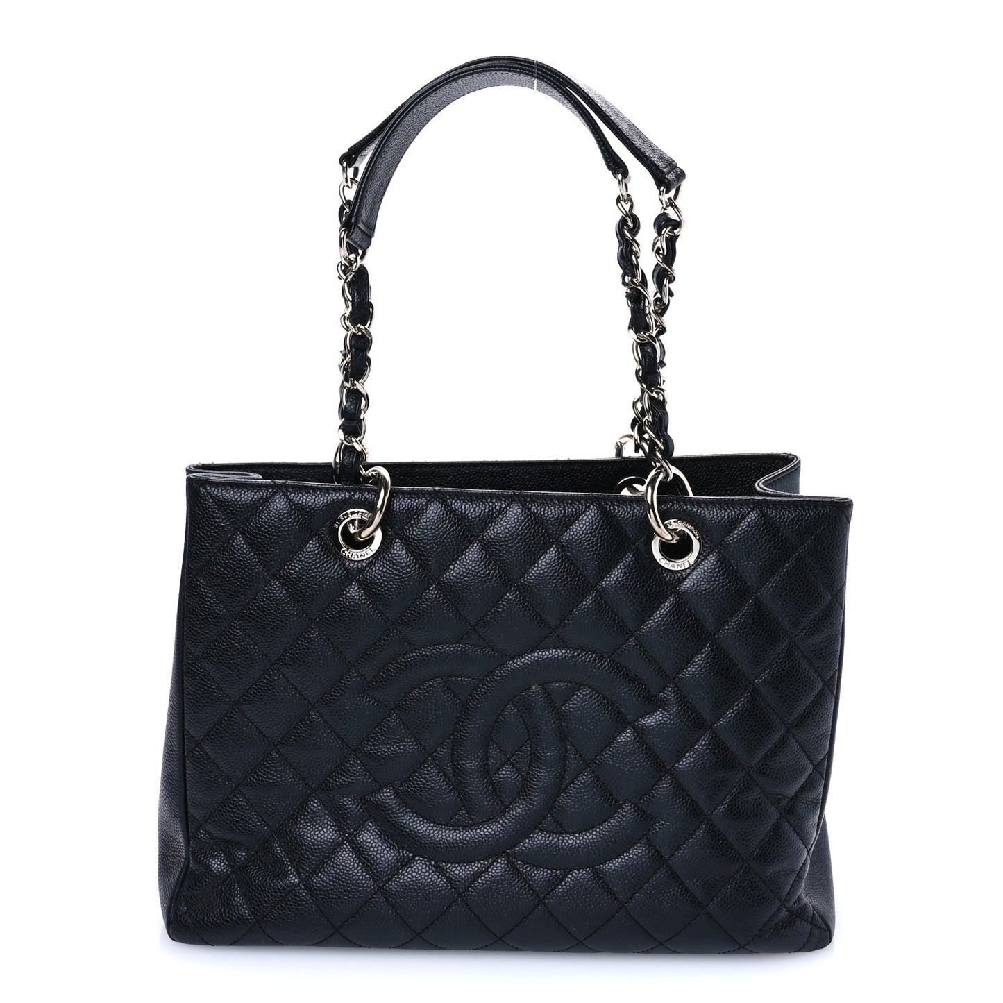 Caviar Quilted Grand Shopping Tote GST Dark Navy Blue