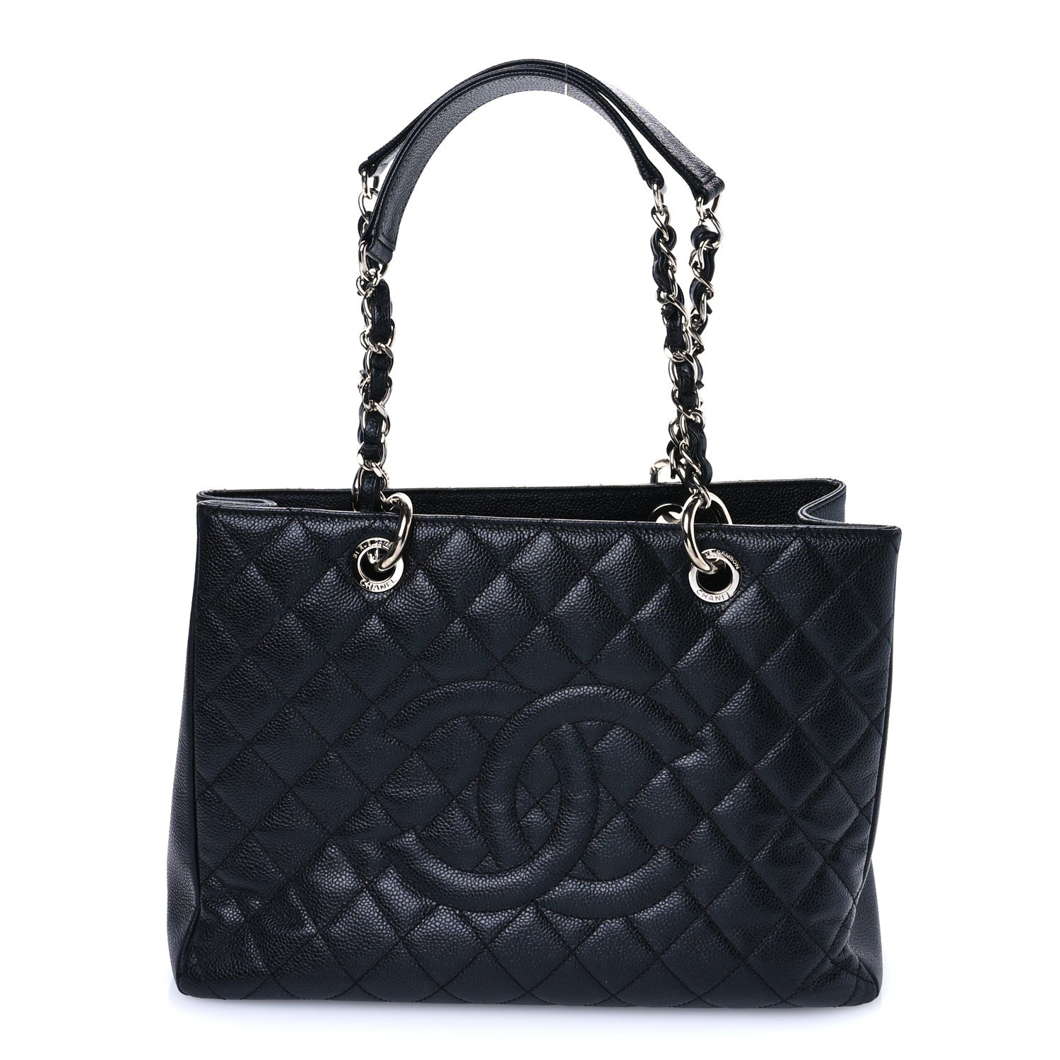 Chanel Caviar Quilted Grand Shopping Tote GST Dark Navy Blue 1 of 10