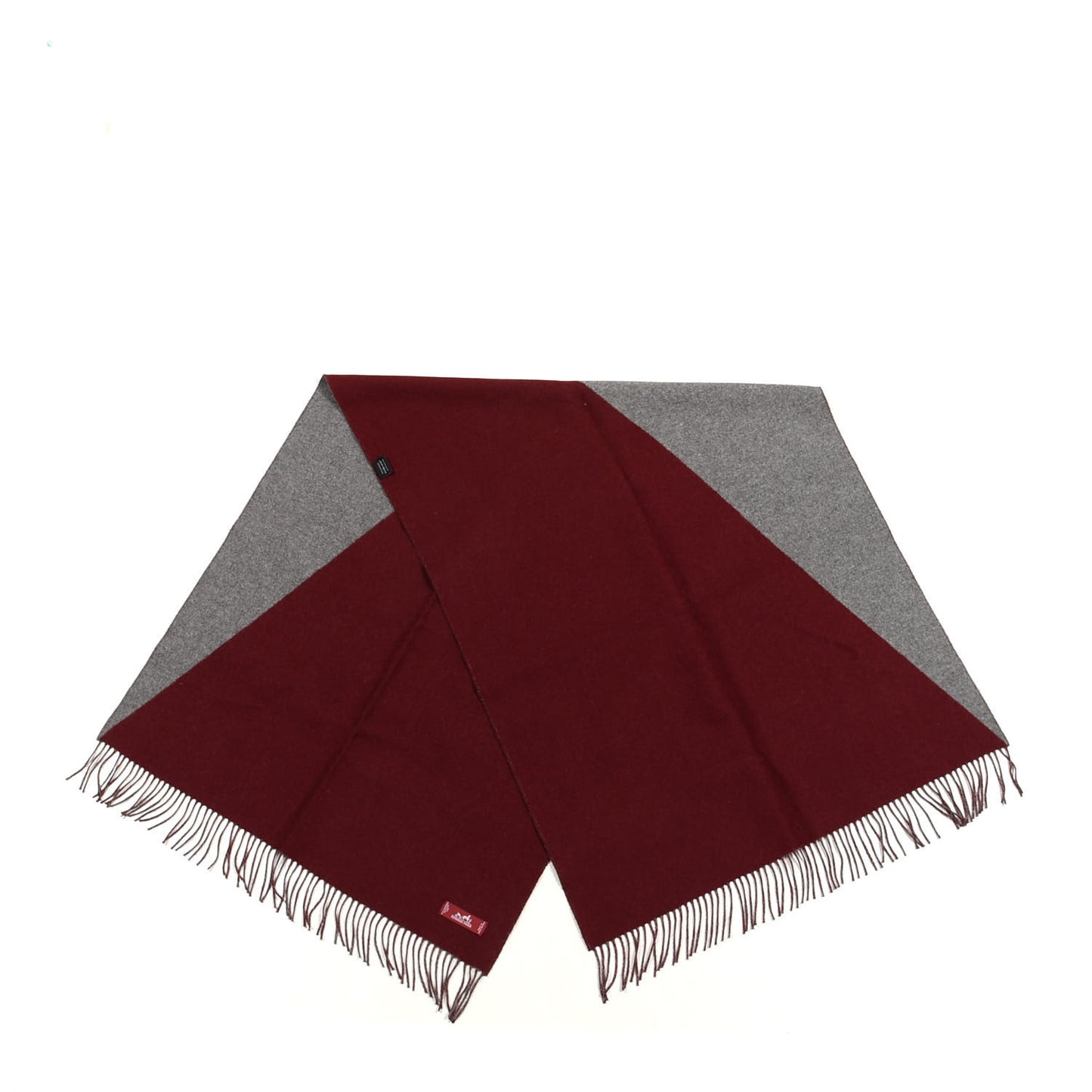 Cashmere Fringe Double Face Stole Rogue H Gris Moyen