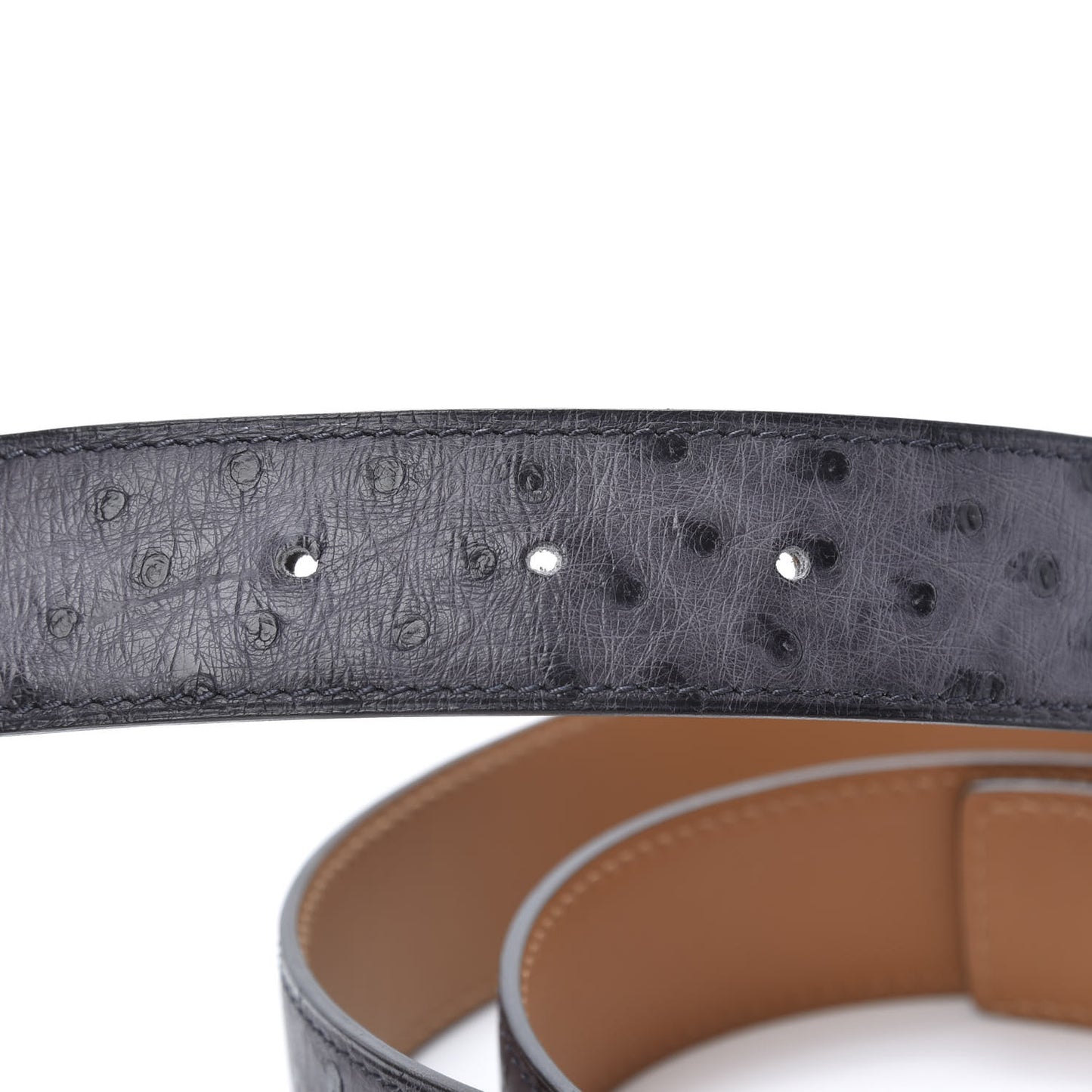 Ostrich 32mm Belt Strap 90 Gris Agate