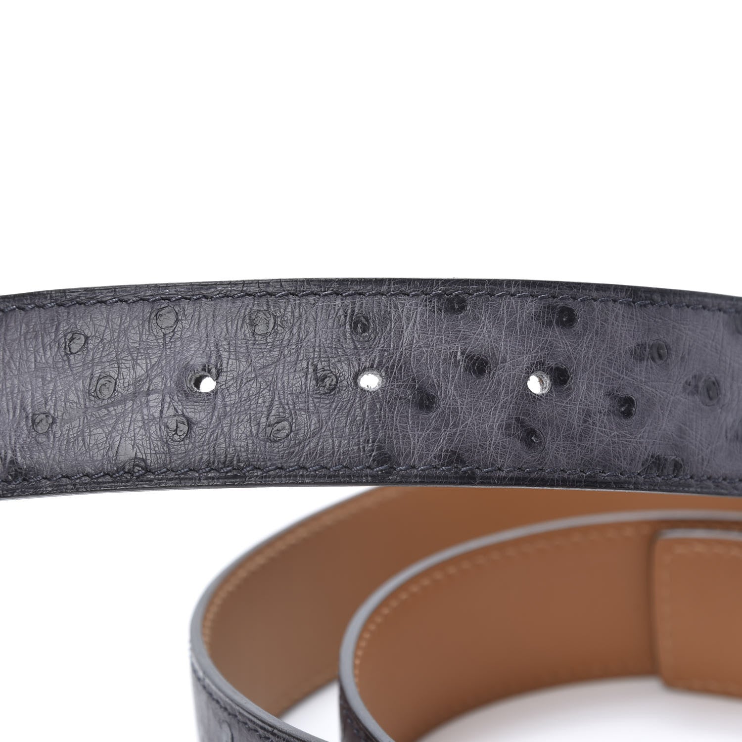 Hermes Ostrich 32mm Belt Strap 90 Gris Agate 6 of 7