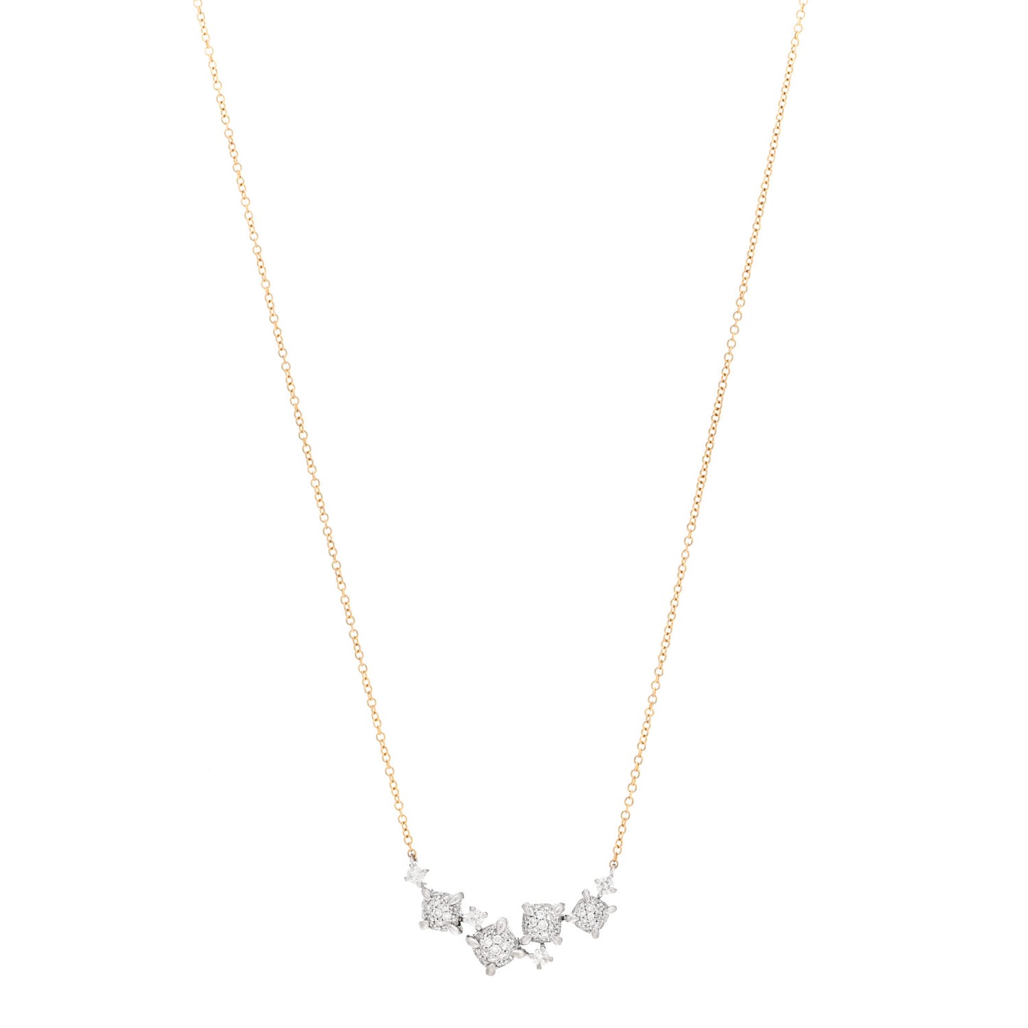18K Yellow White Gold Diamond Precious Chatelaine Necklace