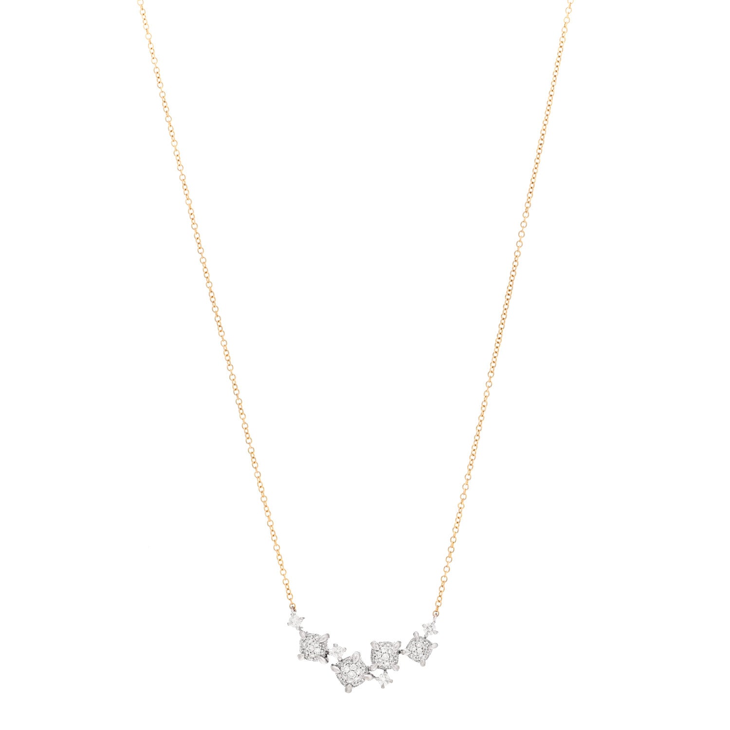 David Yurman 18K Yellow White Gold Diamond Precious Chatelaine Necklace 1 of 5