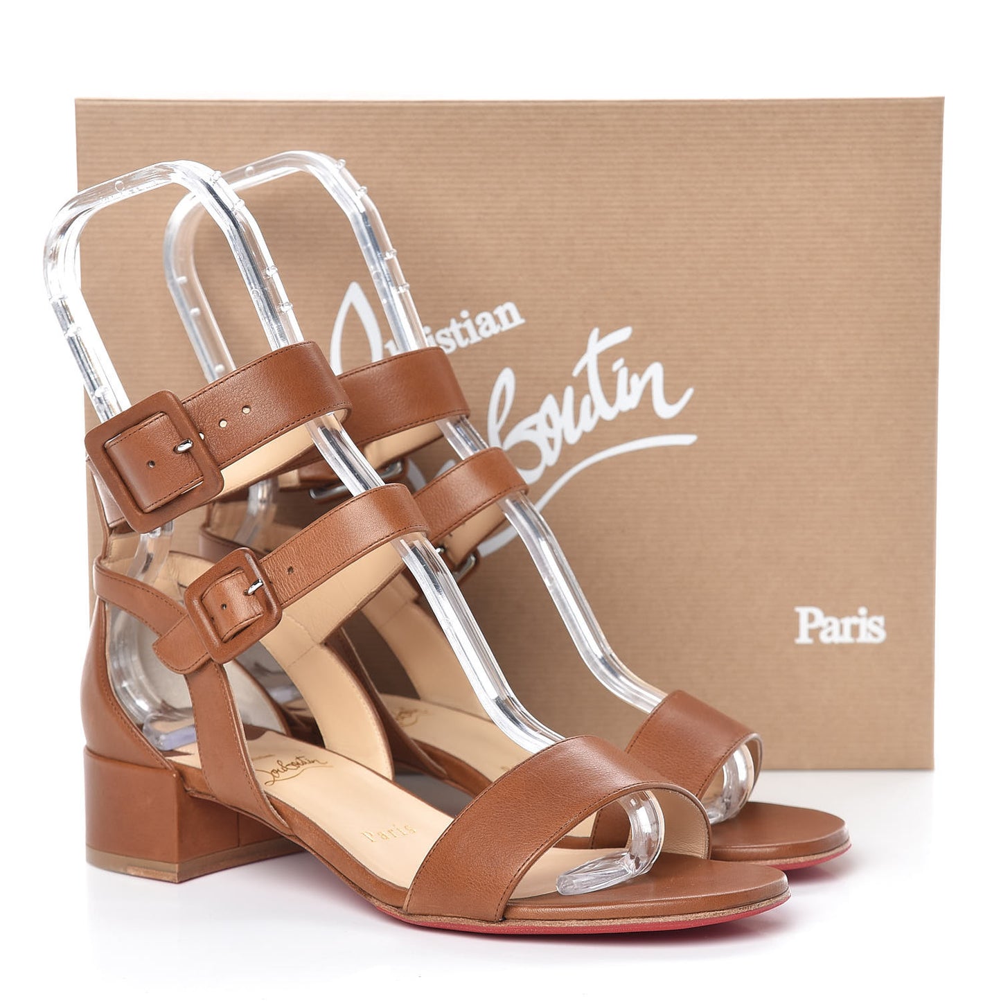 Calf Multipot 25 Block Heel Sandals 37.5 Cuoio