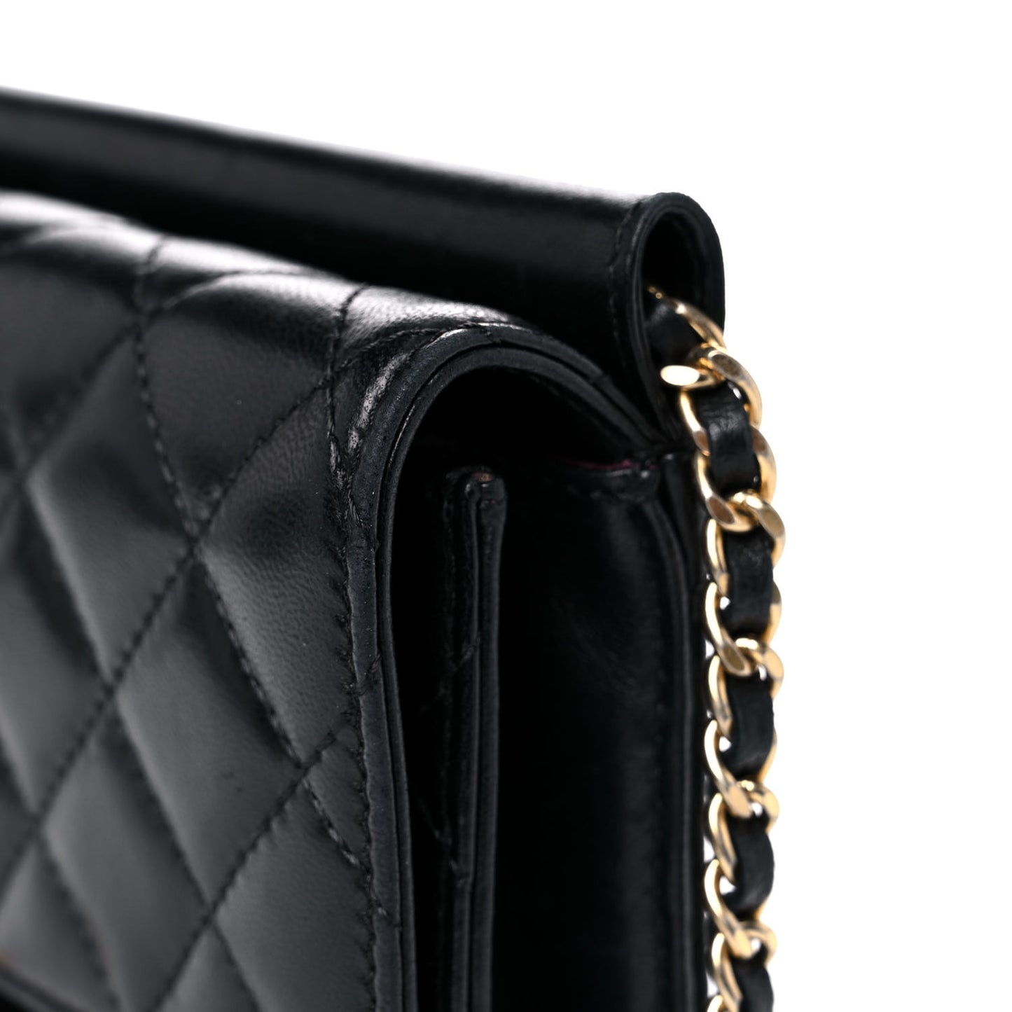 Lambskin Quilted Medium Crossing Times Flap Black