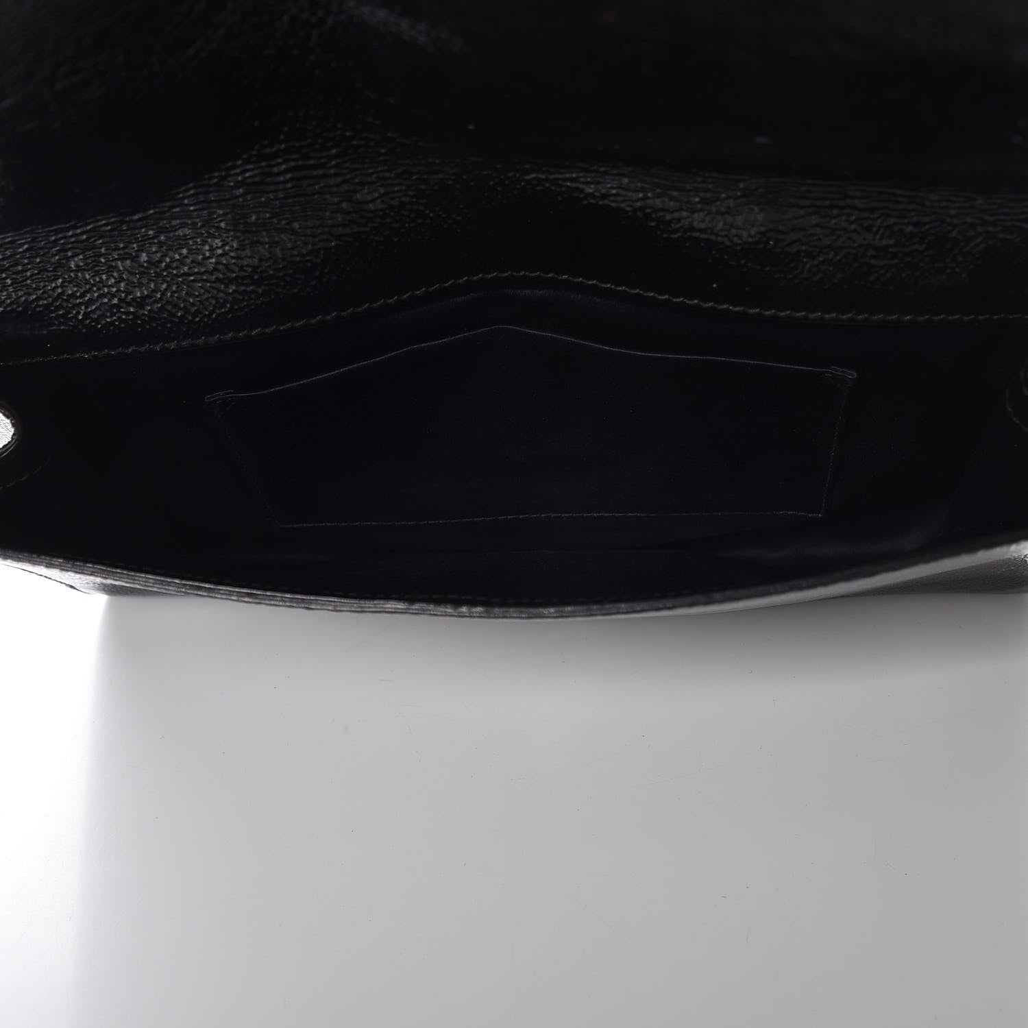 Saint Laurent Textured Patent Monogram Large Belle De Jour Clutch Black 4 of 6